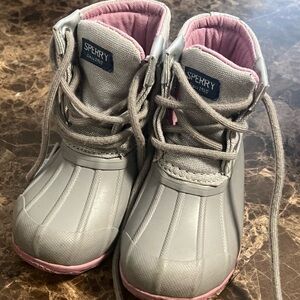 Sperry top sider port boot girls winter snow bootss toddler size 7 pink grey